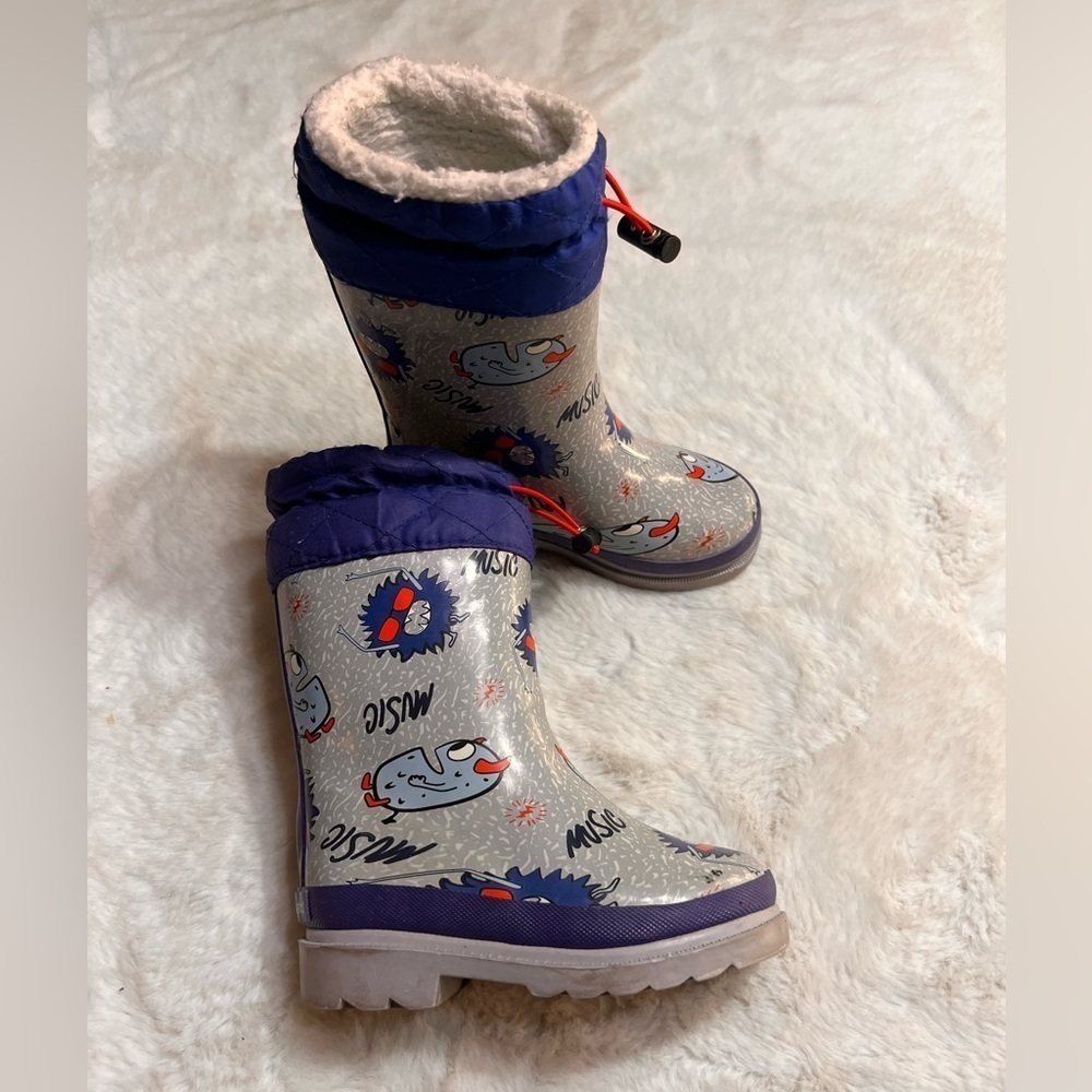 Lily & Dan kids snow rain boots cartoon size 7/8